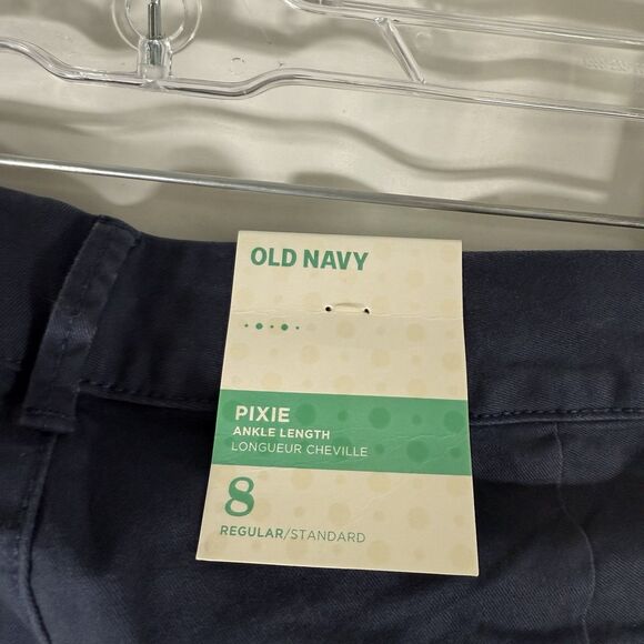 New Old Navy Pixie Pants Women's 8 Blue Chino Mid Rise Ankle Length Cotton Blend - Picture 11 of 11